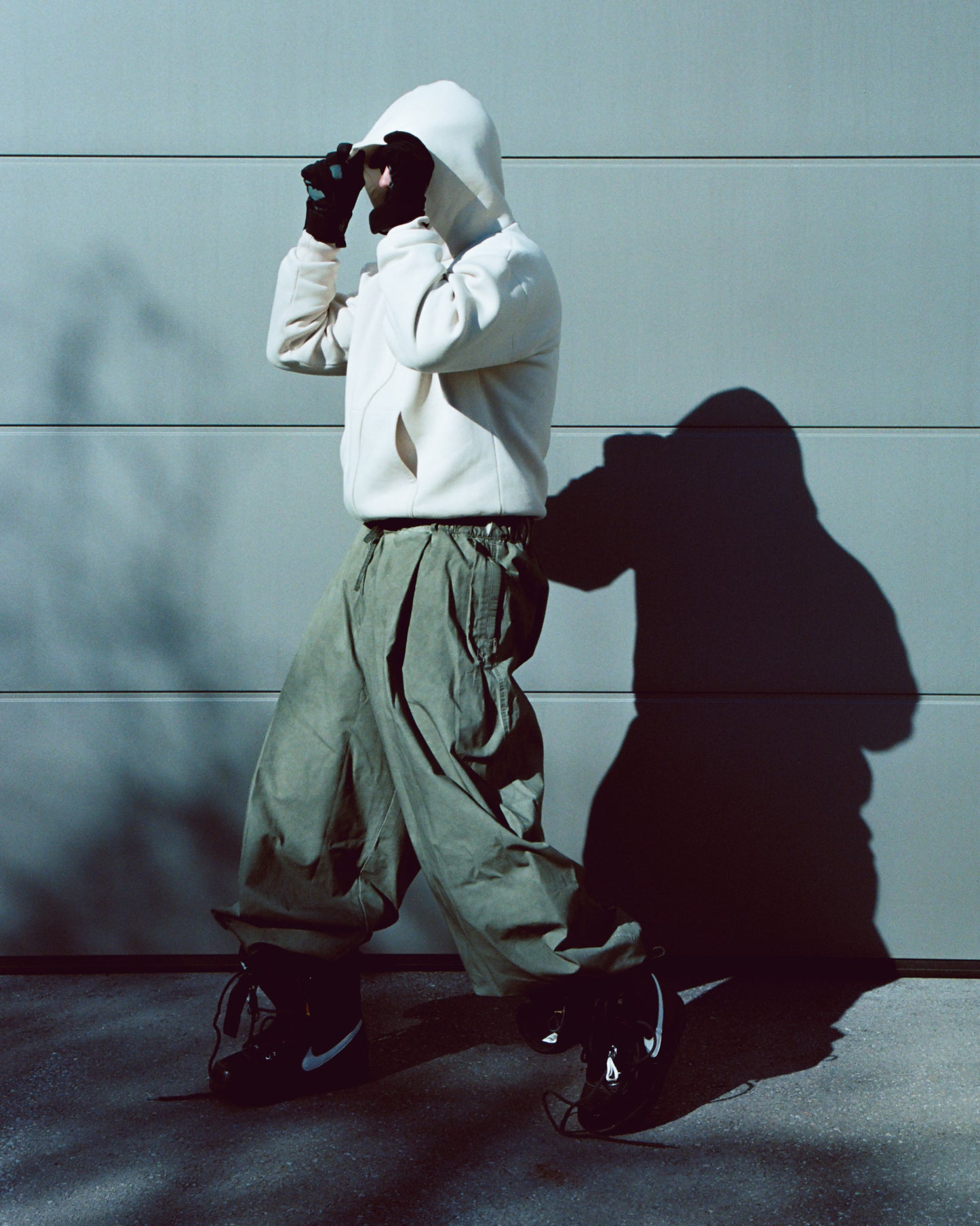 ''Washed Olive'' Pleated Ripstop Pant