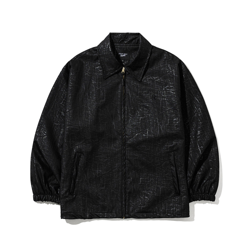 DS X BSRBTT Cracked Leather Snow Jacket Black