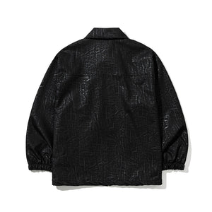 DS X BSRBTT Cracked Leather Snow Jacket Black