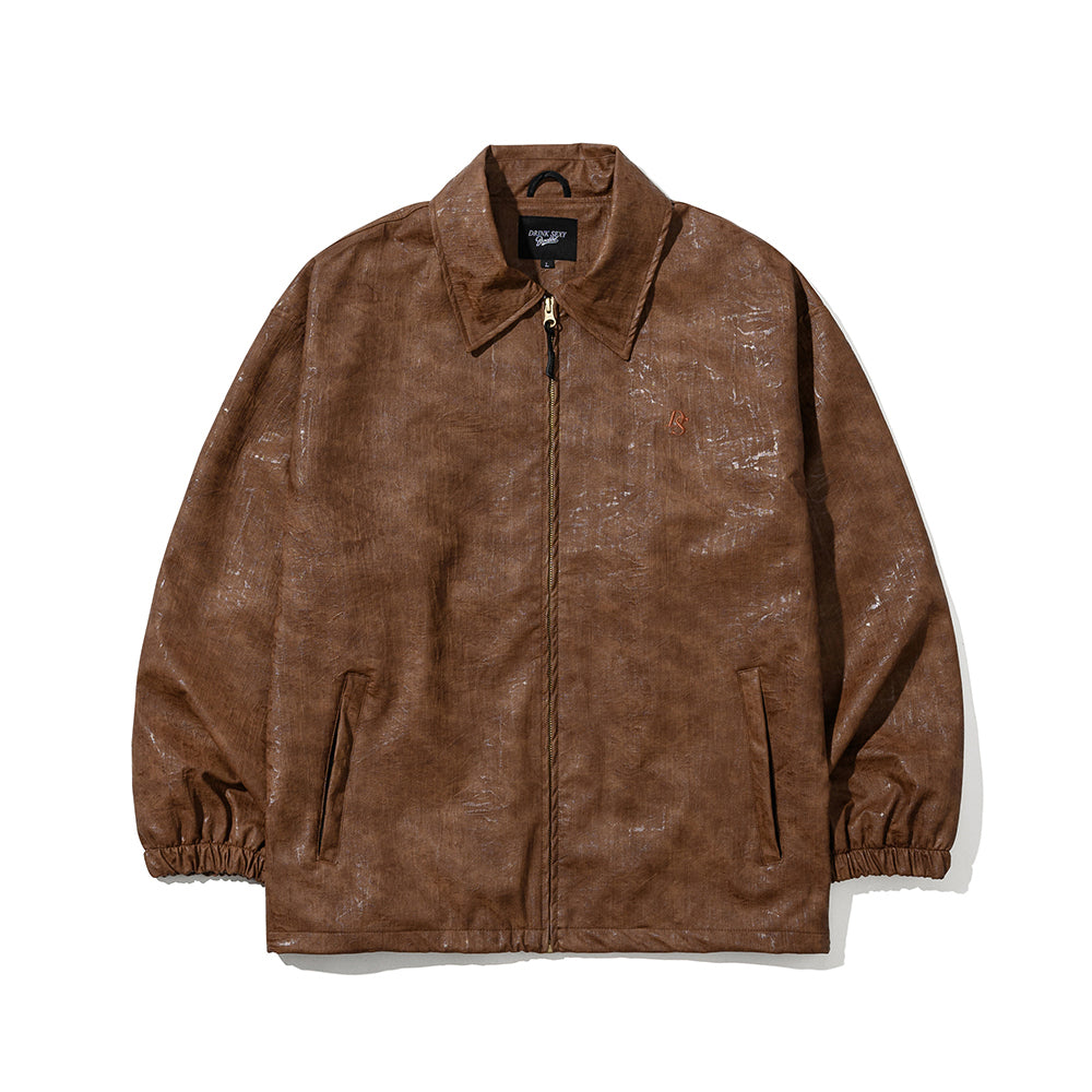 DS X BSRBTT Cracked Snow Leather Jacket Brown