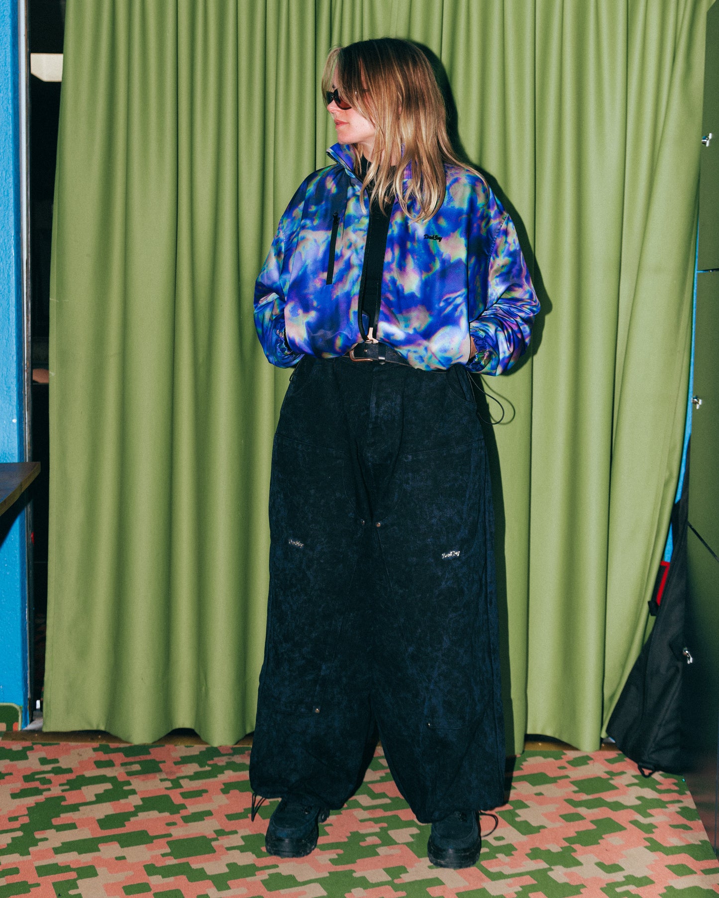 Black Washed Double Knees